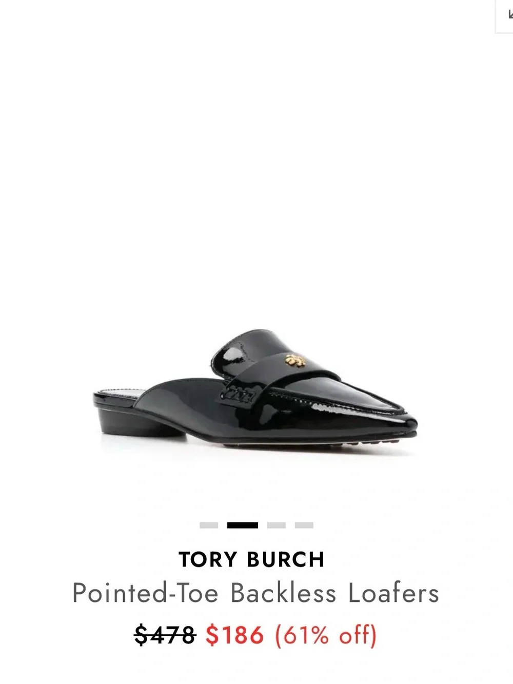 NWOT Tory Burch Pointed Backless Loafer